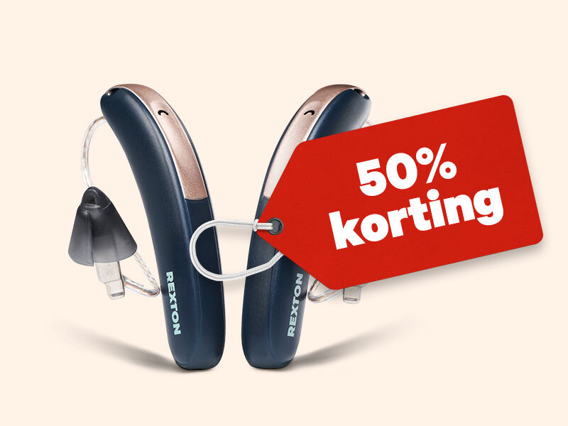 2e hoortoestel aan de helft!